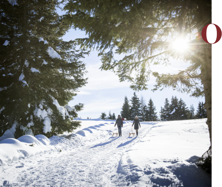 Rifugio Molignon Alpe di Siusi | Avventure ghiacciate in Alto Adige: Inverno sull’Alpe di Siusi davanti a Molignon e le Dolomiti L'immagine mostra due roller in natura.
