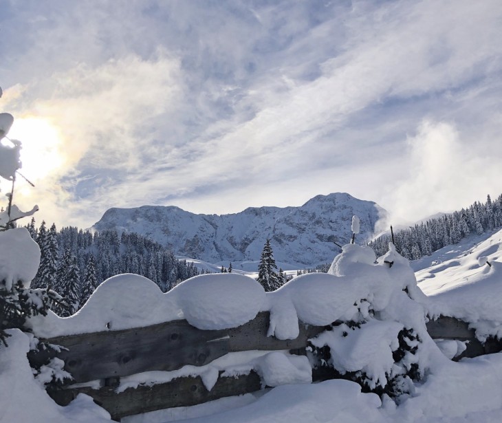 The picture shows the Molignon in a snowy winter landscape.